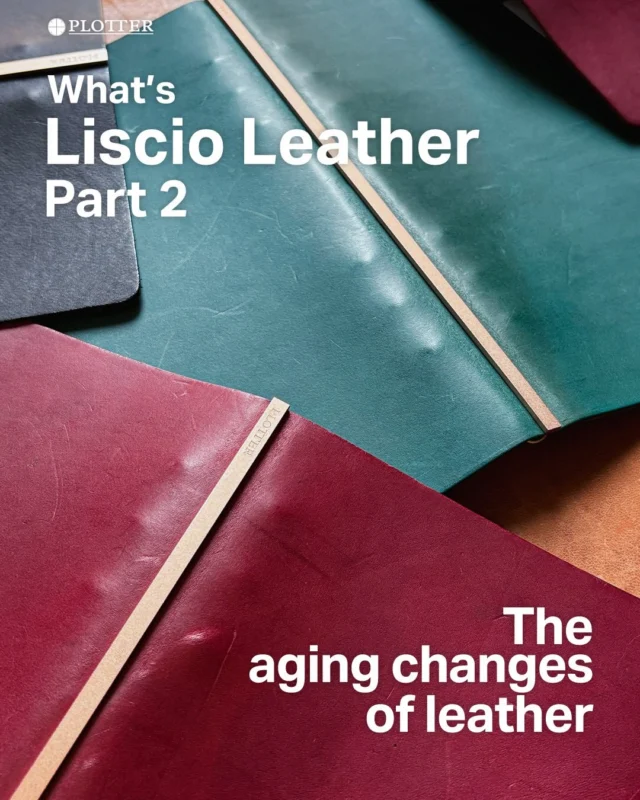 【リスシオの経年変化】

はじめは、張りがあり固めの手触りですが、ご使用過程において経年変化が進みますと、
しっとりと手になじみ、使い込むほどに艶が上がり、深みのある風合いへと変化します。

これは、牛脚油というオイルでたっぷり加脂・浸透させた後、染色をして仕上げたことによる贅沢な特徴です。
また、皮革本来の個体差をそのまま活かし、染料だけで仕上げているので、一点一点の革の表情や色合いが異なります。

※大変希少価値の高いショルダー（牛の肩部分）レザーを使用し、時間と手間暇をかけ一枚一枚の革を丁寧になめしています。

※オイルを多く含んだ革は、接触した物に油分が移り、シミが出来る場合があります。 鞄（カバン）などに入れて携帯する際は、ご注意ください。

#plotter_life
#what_is_plotter
